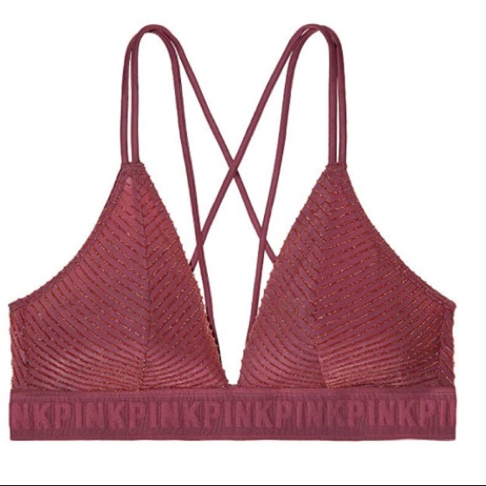 NWT VS PINK glitter mauve bralette